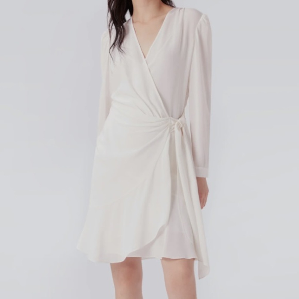 Diane von Furstenberg Women's White Clarice Wrap Dress